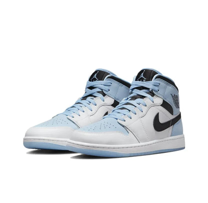 Air Jordan 1 MID WHITE/ICE BLUE-BLACK