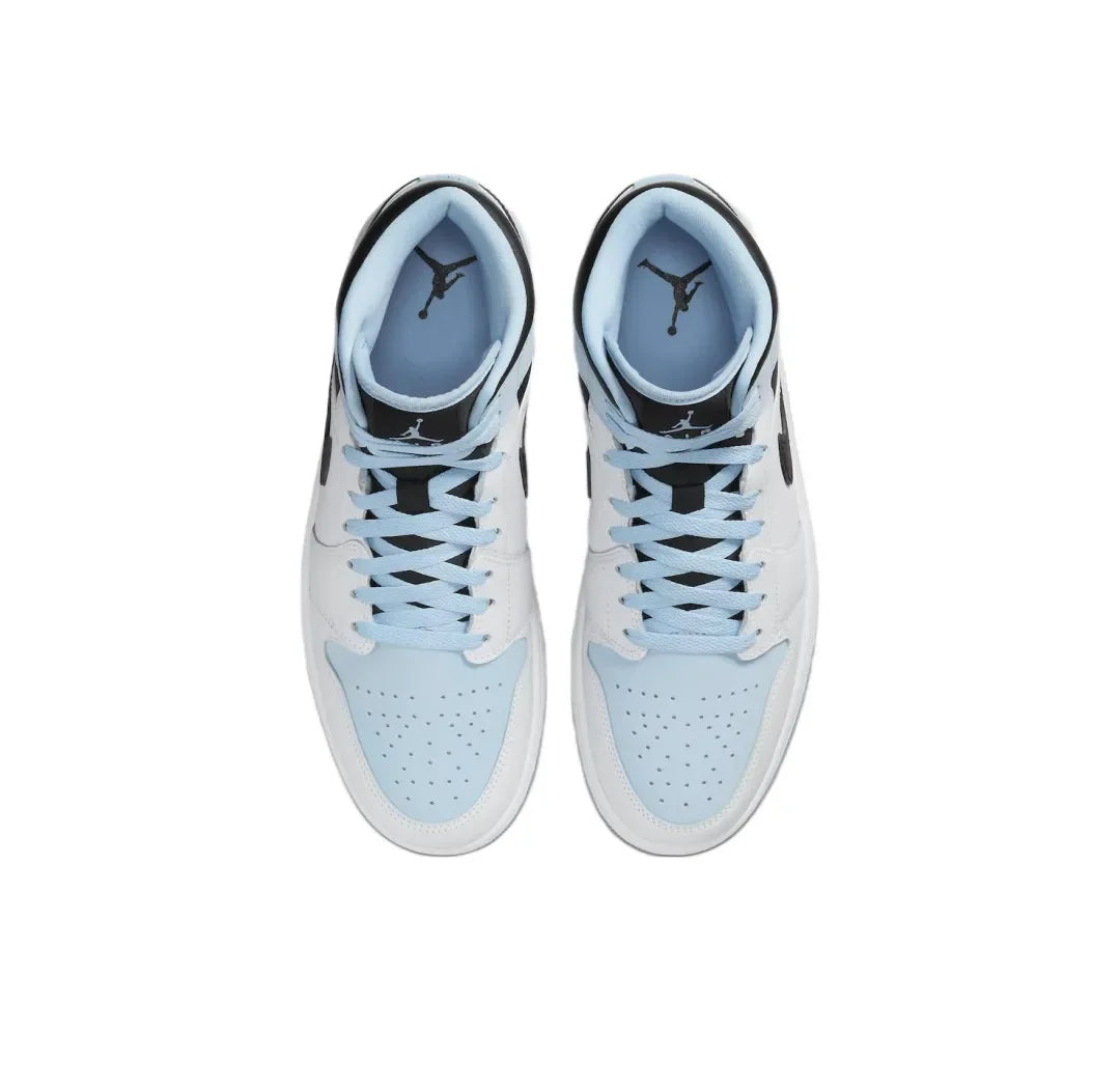 Air Jordan 1 MID WHITE/ICE BLUE-BLACK