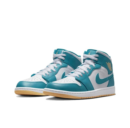 Air Jordan 1 MID WHITE/ICE BLUE-BLACK