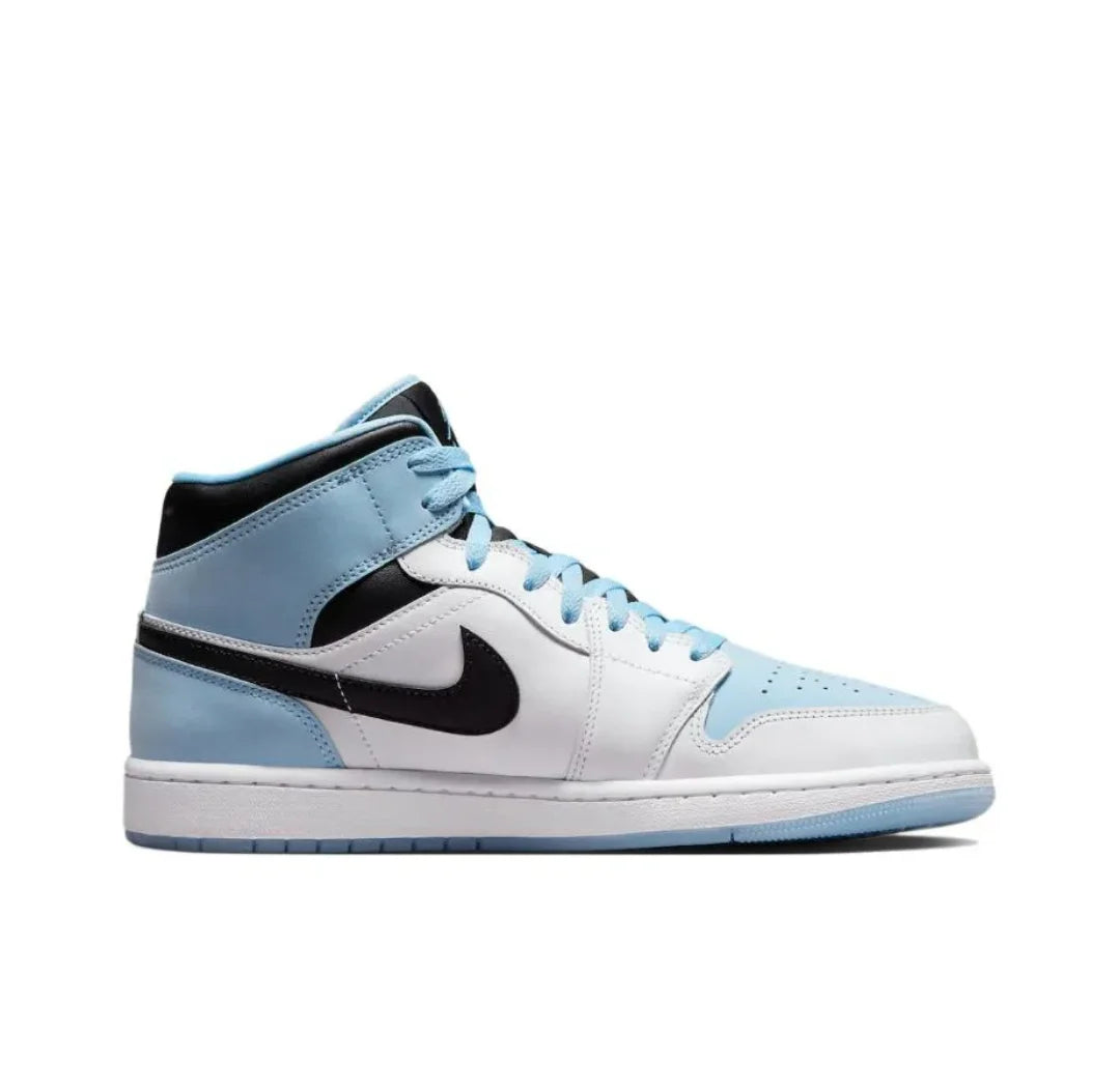 Air Jordan 1 MID WHITE/ICE BLUE-BLACK